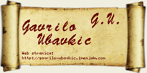 Gavrilo Ubavkić vizit kartica